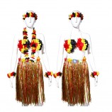 Las ventas calientes partido del tema de hawaii tropical hula hierba danza falda guirnalda hawaiana partido decoraciones suministros vestido