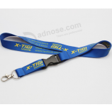 Flexible Black Metal Buckle Multifunction Blue Lanyards