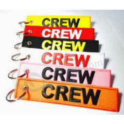 Brand Name Twill Embroidery Air Crew Keychains