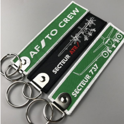 Both Sides Twill Fabric Air Crew Embroidery Key Tags