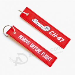 High Quality Woven Airplane Key Rings Fabric Aircrew Woven Keychains