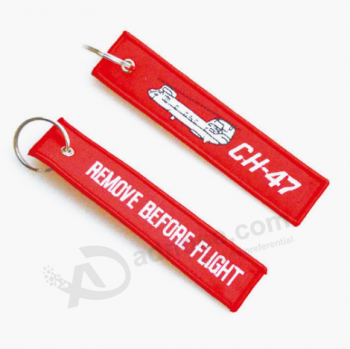 High Quality Woven Airplane Key Rings Fabric Aircrew Woven Keychains