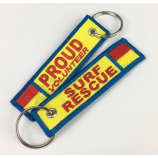 Brand Name Woven Logo Fabric Keychain Wholesale