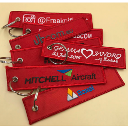 Double Side Embroidery Cloth Keychains for flight Crew