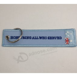 Wholesale custom logo embroidery key rings manufacturer