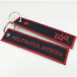 Embroidery logo keychain custom made key tag