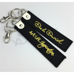 Fashion polyester keychain custom logo fabric keyring