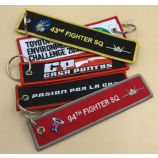 Promotional woven key ring polyester key chain