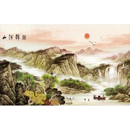 B140 The sun rises in the East， Chinese Wholesale Suppliers Wall Decor Ink Wash Painting