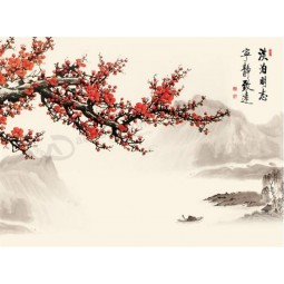 B147 매 화 꽃 벽 장식을위한 전통적인 중국 페인팅합니다