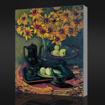 Non, cx037 vente chaude fleurons et plateaux de fruits abstrait impression toile peinture à l'huile