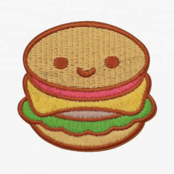 Adorável hambuger patches emblema de patch de comida de bordado