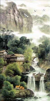 B181 paisagem do mural da varanda da pintura tradicional chinesa