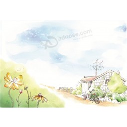 A054 Country Farm Sketch Scenery Ink Painting Decor