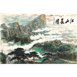 B202 The Great Wall's Traditional Chinese Ink Painting for Home Hotel Wall Painting Decoration