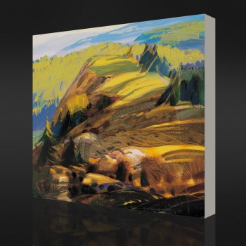 No, cx057 personalizado montañas y cerros de pared pintura al óleo abstracta de la lona para la decoración del hogar