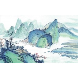 B211 Hot Sale Ink Style Mountains Landscape Print Art Painting Wall Decor Painting