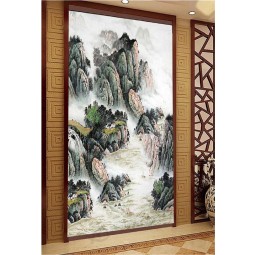 B213 belles montagnes et rivières décoration traditionnelle chinoise peinture à l'encre de Chine