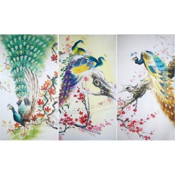 B221 Peacock Ink Painting for House Hotel Decoration Use Porch Mural