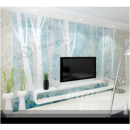 A239モダンなシンプルな抽象的な森の美しい寝室の壁の壁画