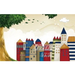A255 Big Tree Castle Background Wall Ink Painting