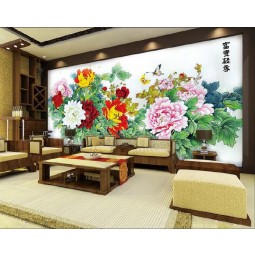 B236 Peony Flower Wall Background Decoration Ink Painting
