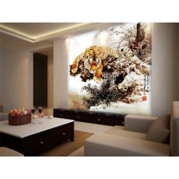 B270 pintura a tinta pintura chinesa tigre sala de estar decoração do fundo da parede