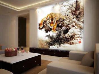 B270 pintura a tinta pintura chinesa tigre sala de estar decoração do fundo da parede
