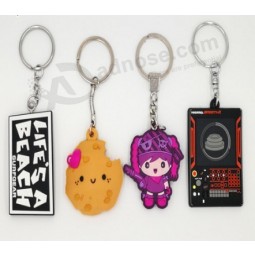 Cheap silicone keychain custom logo soft PVC keyrings