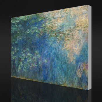 Nein-Yxp 002 Claude Monet-Reflexionen von Wolken auf dem Wasser-Lilienteich(1914-1926)Impressionismus Ölgemälde Heimtextilien