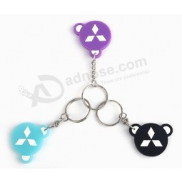 Promotion item wholesale price custom rubber keyring