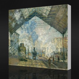 NO-YXP 009 Claude Monet - Saint-Lazare Station (1877) Impressionist Oil Painting Wall Art Painting