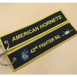 Personalized embroidered key tag with custom logo