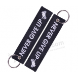 Souvenir fabric key ring woven key tag