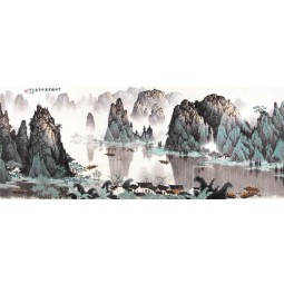 B008 groß angelegte TV Hintergrund Wand traditionelle chinesische Landschaft Tuschemalerei