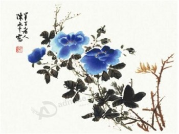 B009 peinture à l'encre de rose chinoise pour la décoration intérieure