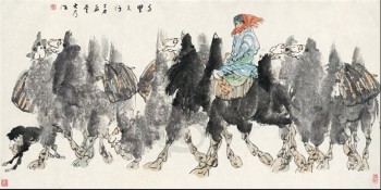 B015 viagem a mil milhas tinta tradicional chinesa para decoração de sala de estar por liu dawei