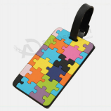 Etichetta di bagaglio di puzzle di gomma morbida colorata all'ingrosso
