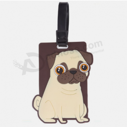 étiquette de bagage de silicone de bande dessinée d'étiquette de bagage de silicone de forme de chien