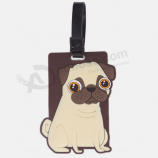 Dog shape silicone baggage tag cartoon soft pvc luggage tag