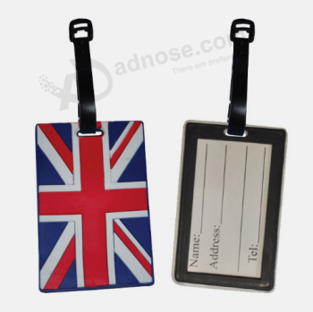 Etichetta della borsa di gomma della bandiera del Regno Unito caldo di vendita per il viaggio