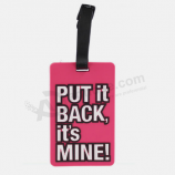 Personalized embossed logo soft pvc suitcase tag