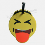 Emoji luggage tag custom rubber pvc travel bag tag