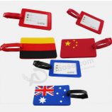 National flag souvenir handbag tag embossed logo rubber name tag