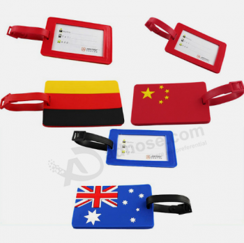 Nationalflagge Souvenir Handtasche Tag geprägtes Logo Gummi Namensschild