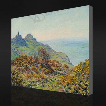 Nein-Yxp 024 Claude Monet-Die kirche in varengeville und die schlucht von les moutiers(1882)Impressionist Ölgemälde Wandkunst Dekoration gedruckt