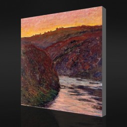 NO-YXP 029 Claude Monet - The Creuse at Sunset (1889) Impressionist Oil Painting Wall Background Mural