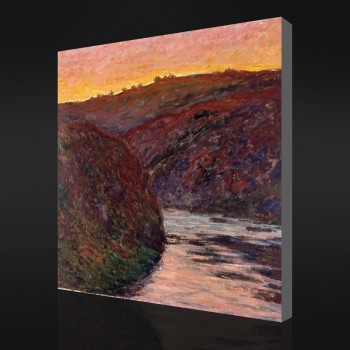 Nein-Yxp 029 Claude Monet-Die Creuse bei Sonnenuntergang(1889)Impressionist Ölgemälde Wand Hintergrund Wandbild
