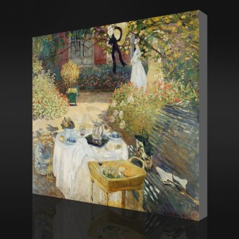 NO-YXP 045 Claude Monet - The Luncheon (1873) Impressionist Oil Painting Decoration Mural for Hotel