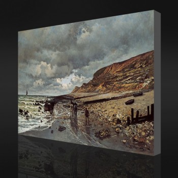 No-Yxp 052 claude monet-La punta della vita con la bassa marea(1865)Pittura a olio impressionista decorazione domestica